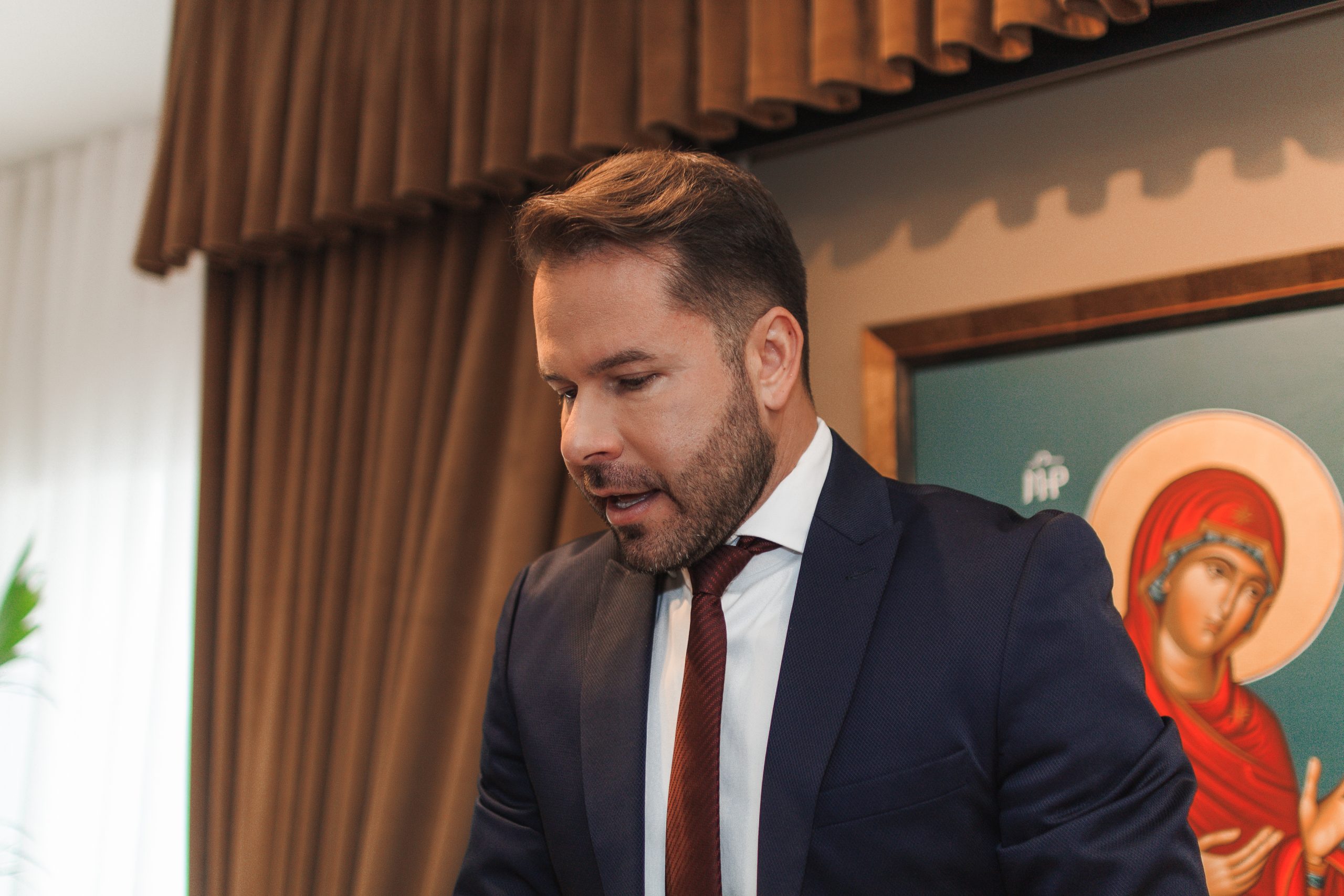 Ο π. Λάζαρος εν ώρα Θ. Λειτουργίας